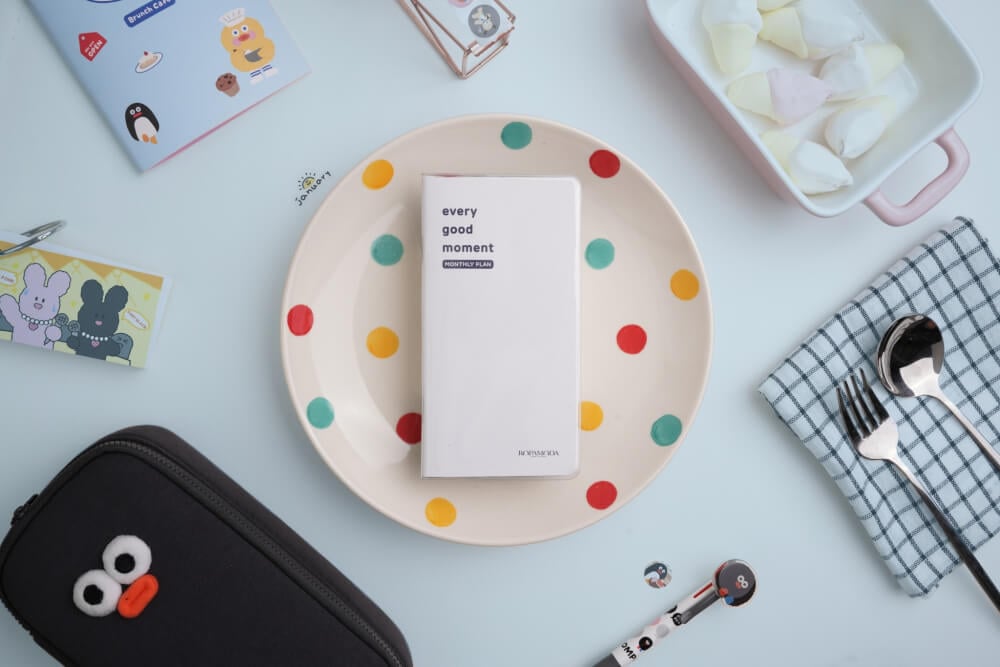 สมุดโน๊ต Ropamoda mini PVC Monthy planner สีน้ำเงิน